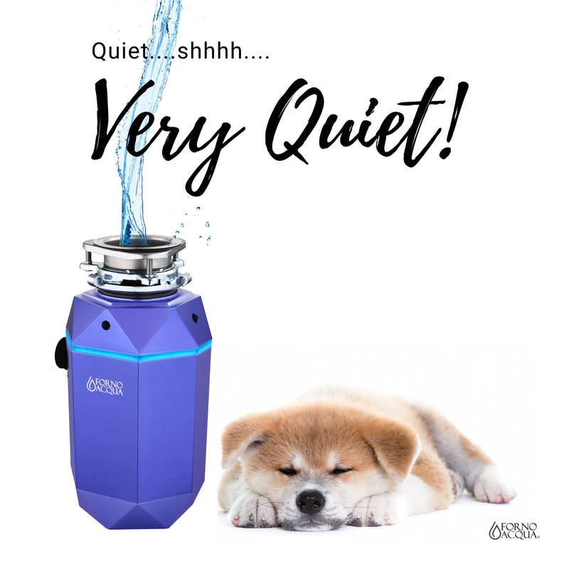 Forno ACQUA BrightDIAMOND Amethyst 3/4HP Garbage Disposal with Motion Sensor LED Light, Air Switch, Stainless Steel Grinding, WDD075TA1AM