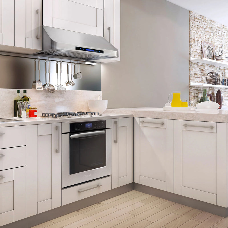 Cosmo 30" Haven Collection Under Cabinet Range Hood in Stainless Steel, 500 CFM, Baffle Filters, COS-QS75