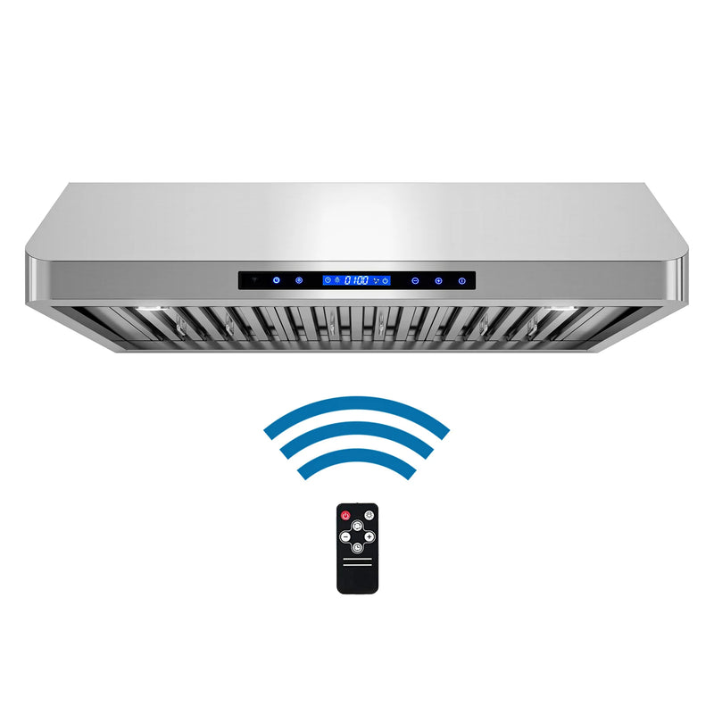 Cosmo 36" Haven Collection Under Cabinet Range Hood in Stainless Steel, 500 CFM, LED Lights, COS-QS90