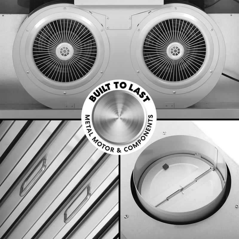 Cosmo 36" Haven Collection Under Cabinet Range Hood in Stainless Steel, 500 CFM, Baffle Filters, COS-QB90