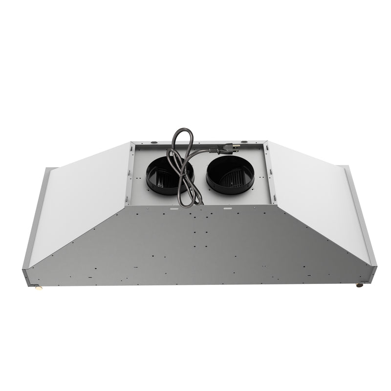 Forno Venezia 48" 900 CFM Wall-Mounted Range Hood in White with Antique Brass Handles, FRHWM5503-48WHT