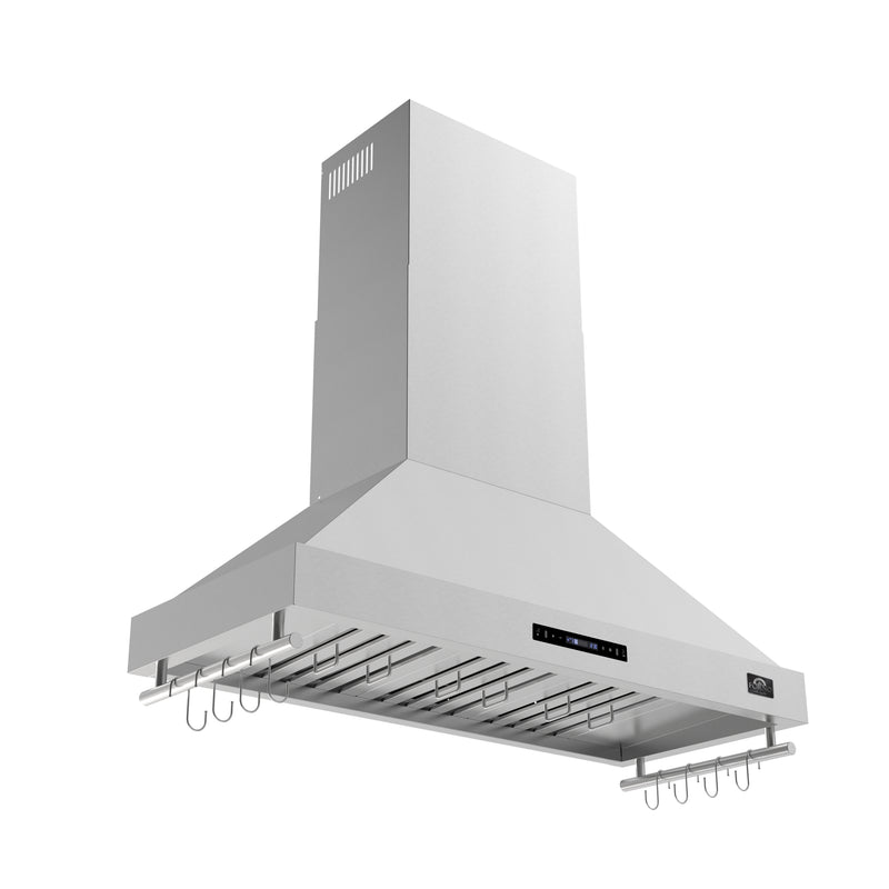 Forno Venezia 48" 900 CFM Wall-Mounted Range Hood in Stainless Steel, 3-Speed Fan, Touch Controls, LED Lights, FRHWM5503-48