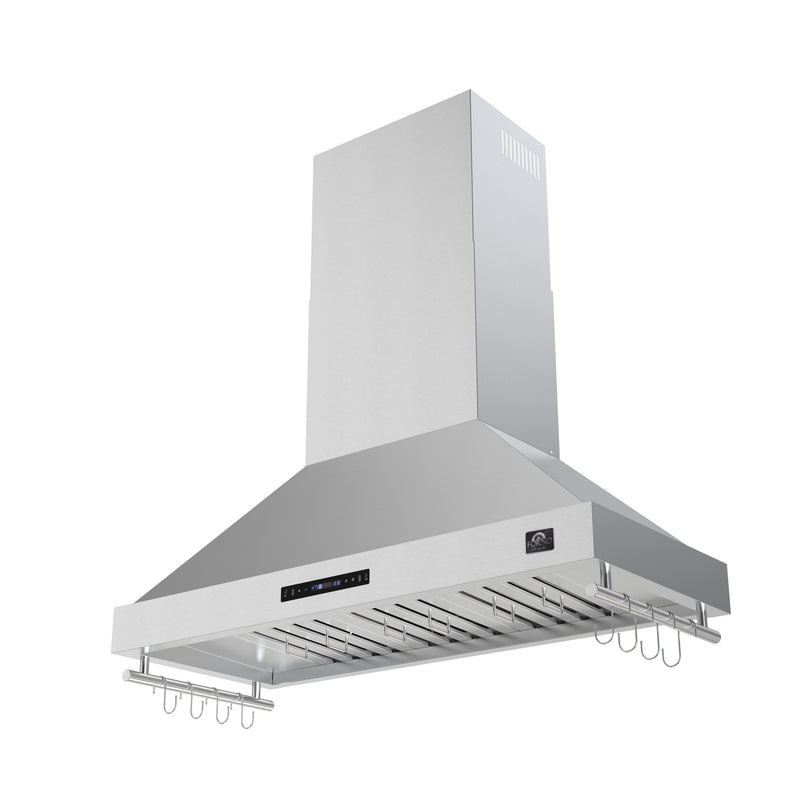 Forno Venezia 48" 900 CFM Wall-Mounted Range Hood in Stainless Steel, 3-Speed Fan, Touch Controls, LED Lights, FRHWM5503-48