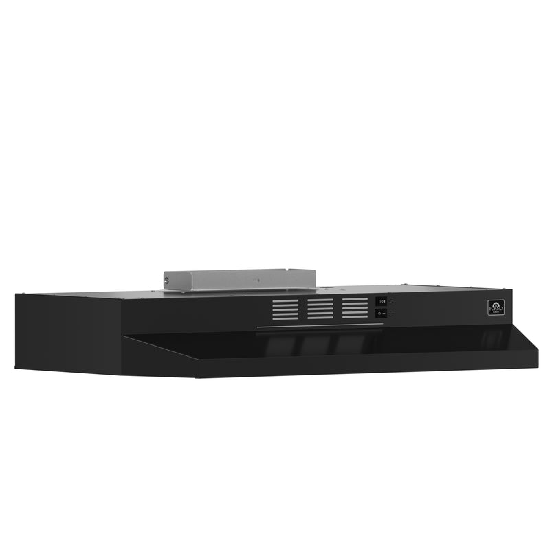 Forno Cappa 30" Under Cabinet Range Hood in Black, Convertible Ventilation, LED Lighting, FRHUC5200-30BLK