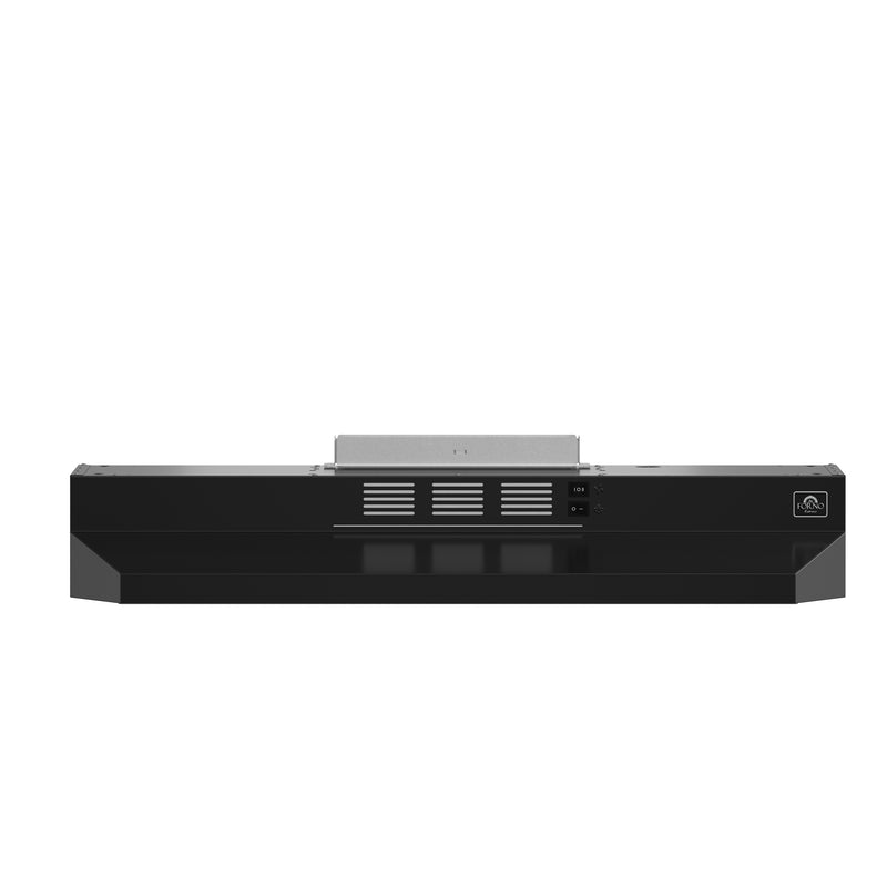 Forno Cappa 30" Under Cabinet Range Hood in Black, Convertible Ventilation, LED Lighting, FRHUC5200-30BLK