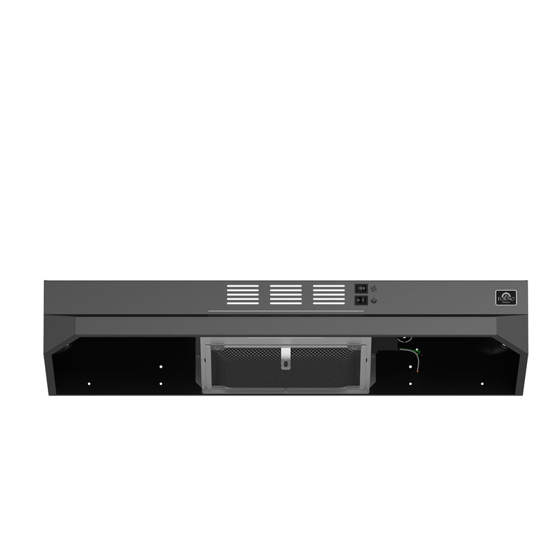 Forno Cappa 30" Under Cabinet Range Hood in Black, Convertible Ventilation, LED Lighting, FRHUC5200-30BLK