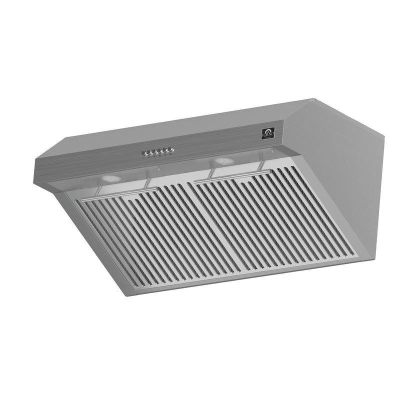Forno Bari Espresso 30" 400 CFM Under Cabinet Range Hood in Stainless Steel, Hybrid Filters, LED Lights, FRHUC5255-30