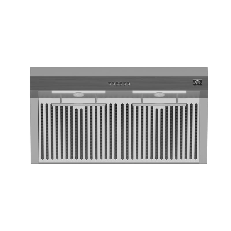 Forno Bari Espresso 30" 400 CFM Under Cabinet Range Hood in Stainless Steel, Hybrid Filters, LED Lights, FRHUC5255-30