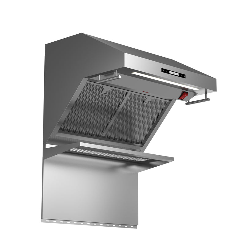 Forno Savona 30" 600 CFM Wall Mount Range Hood in Stainless Steel, Warming Shelf, Hybrid Filters, FRHWM5029-30HB