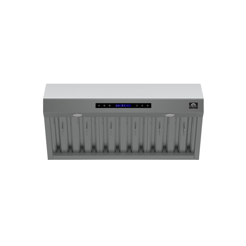 Forno Palazzo 36" 500 CFM Wall Mounted Range Hood in Stainless Steel, Heavy-Duty Baffle Filters, 4-Speed Control, FRHWM5030-36