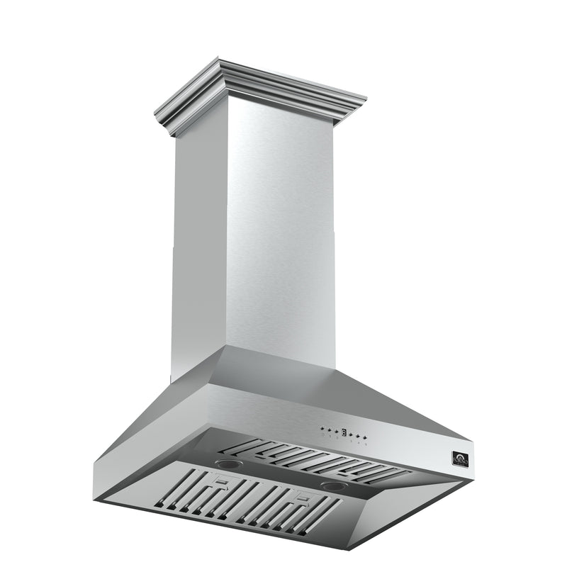 Forno Orvieto 30" 600 CFM Wall Mount Range Hood in Stainless Steel, Baffle Filters, FRHWM5094-30