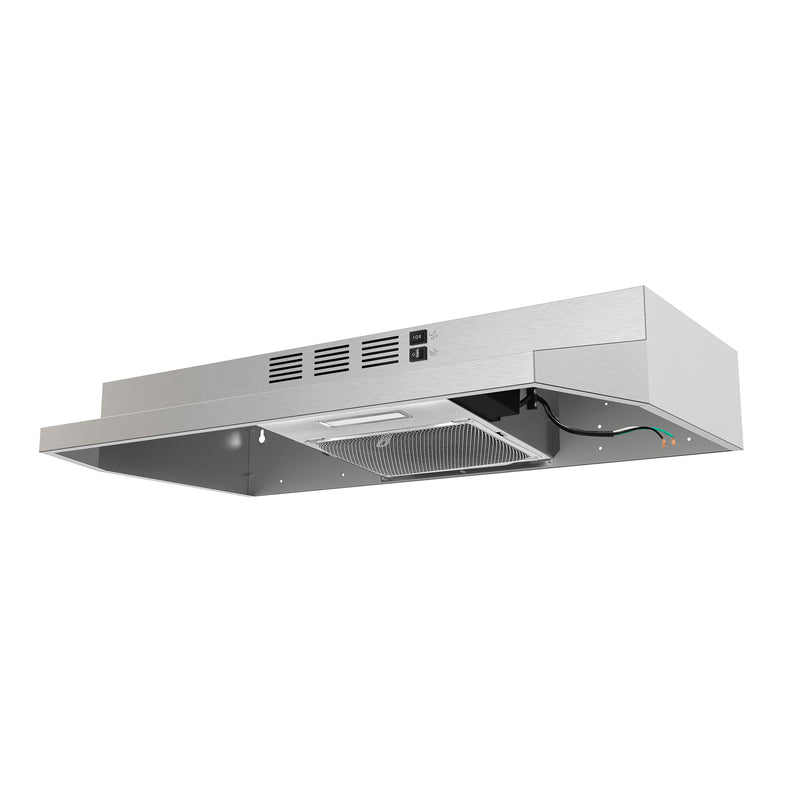 Forno Cappa 30" 200 CFM Under Cabinet Range Hood in Stainless Steel, Convertible Ventilation, LED Lighting, FRHUC5200-30
