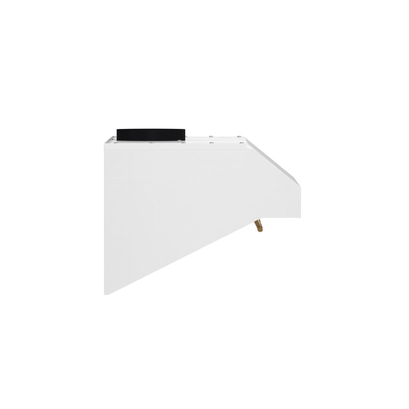 Forno Bari Espresso 30" 600 CFM Under Cabinet Range Hood in White, LED Lighting, with Antique Brass Handles, FRHUC5255-30WHT