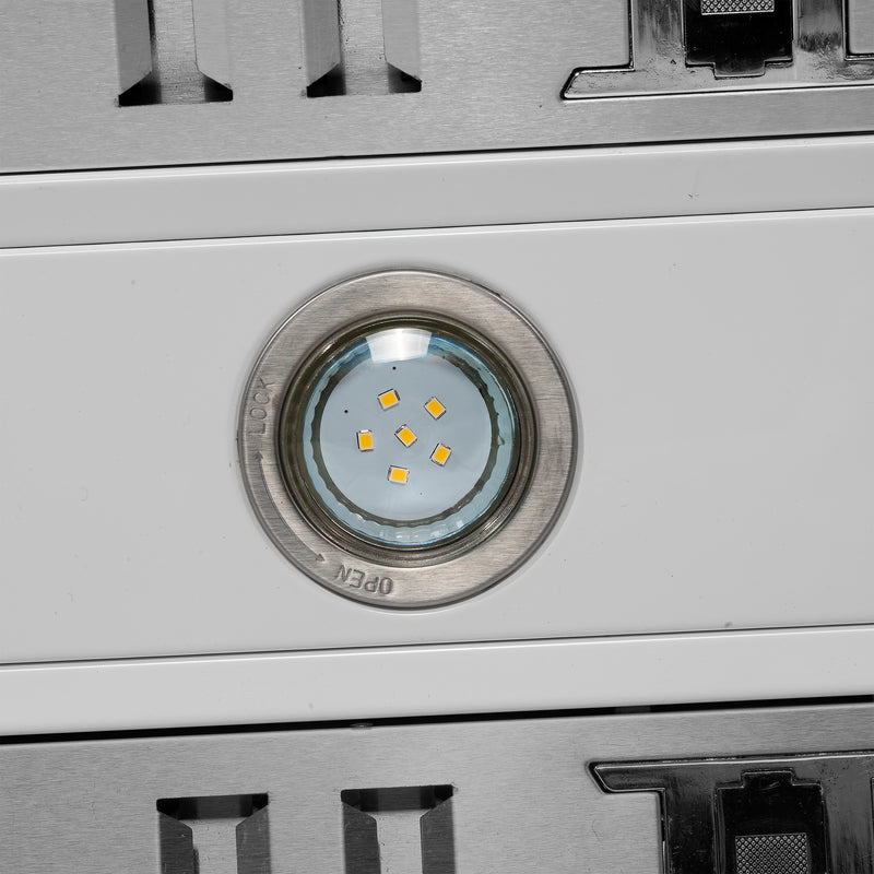 Forno Aria 30" 600 CFM Wall-Mounted Range Hood in Stainless Steel, 4 Speed Settings, Quiet Operation, FRHWM5095-30