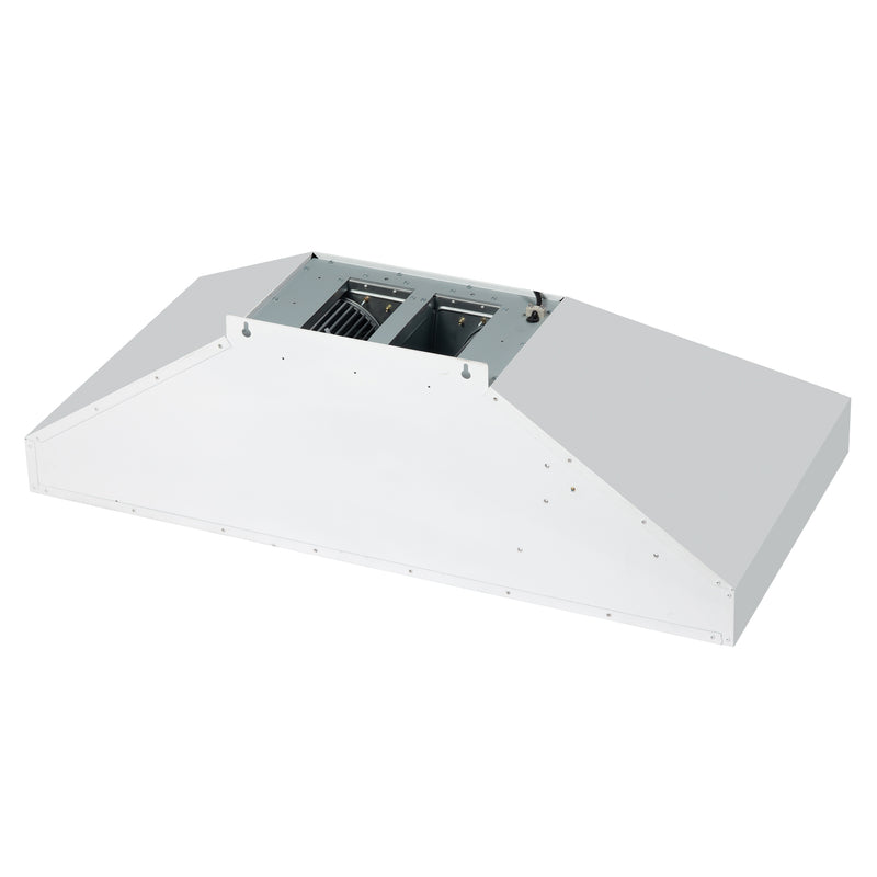 Forno Aria 48" 1200 CFM Wall-Mounted Range Hood in White with Antique Brass Handles, FRHWM5095-48WHT