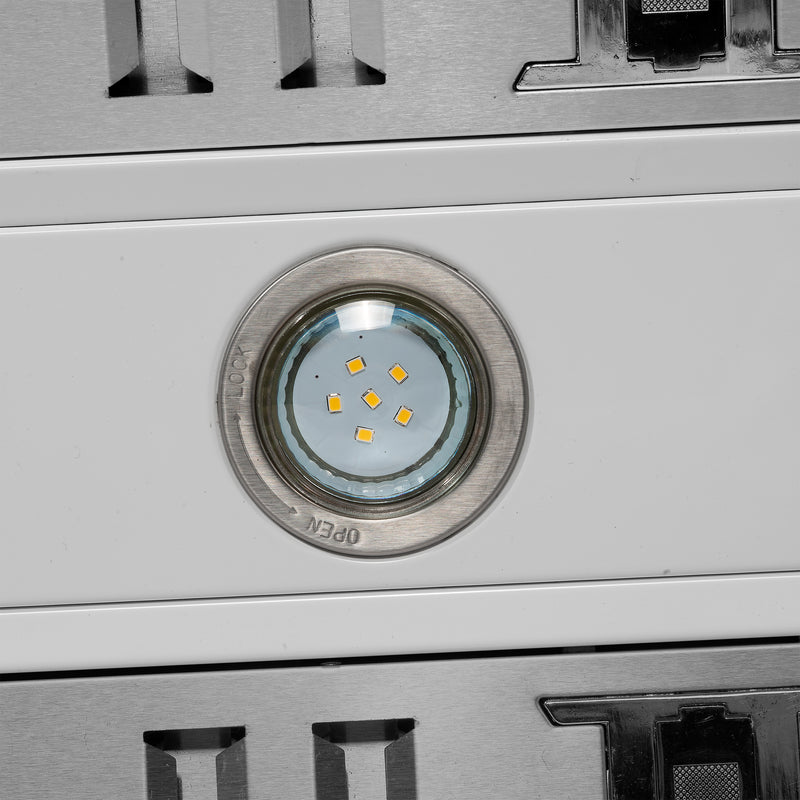 Forno Aria 48" 1200 CFM Wall-Mounted Range Hood in White with Antique Brass Handles, FRHWM5095-48WHT