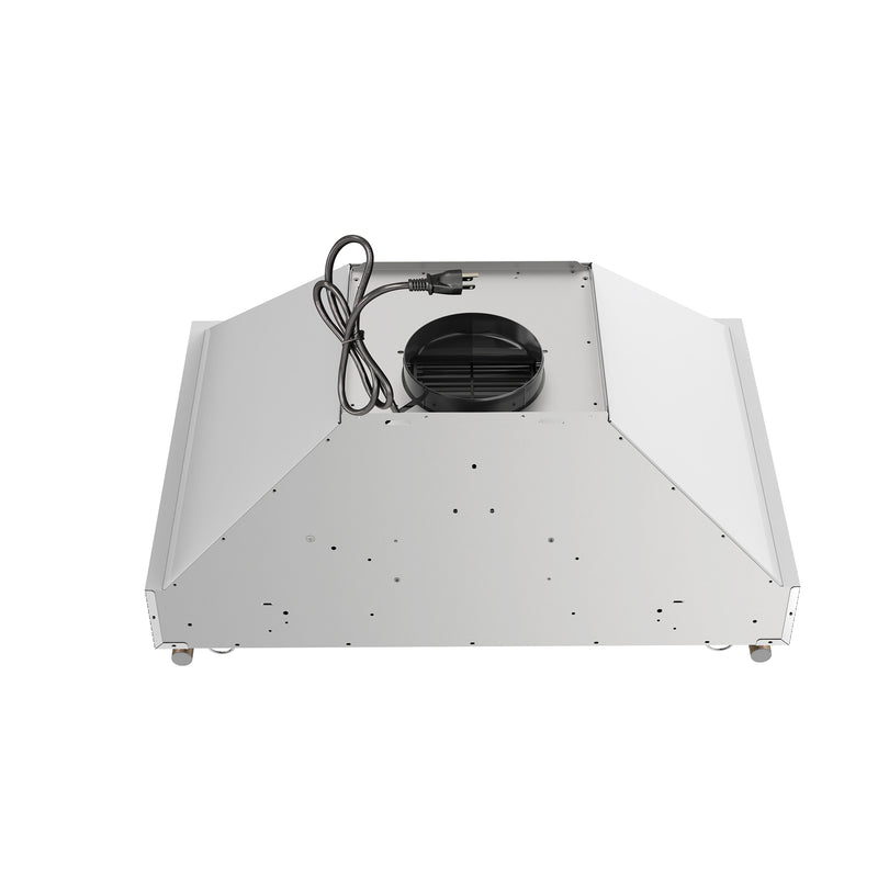 Forno Venezia 30" 370 CFM Wall-Mounted Range Hood in White with Antique Brass Handles, FRHWM5503-30WHT
