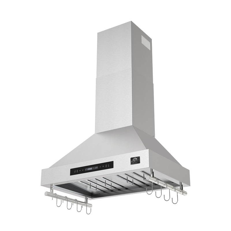 Forno Venezia 30" Wall-Mounted Range Hood in Stainless Steel, 3-Speed Fan, Touch Controls, LED Lights, FRHWM5503-30