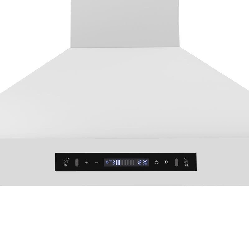 Forno Venezia 36 Inch Wall-Mounted Range Hood in White with Touch Controls and Baffle Filters
