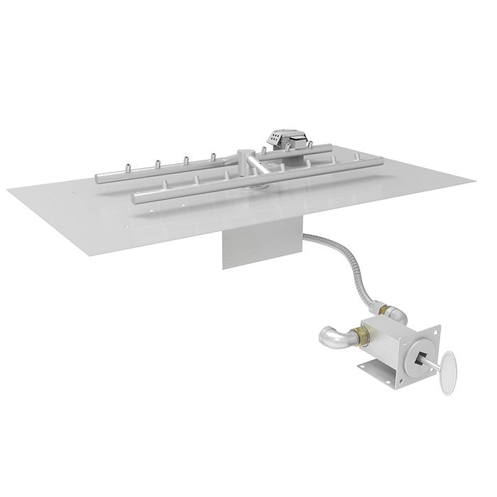 HPC Fire Inspired CSA Certified H-Flat Fire Pit Insert with match lit ignition, liquid propane, and durable metal burner system