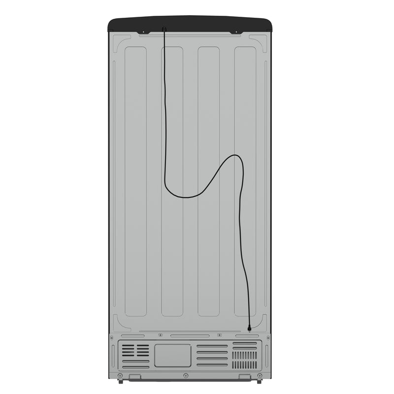 Forno Luigi 33" 18 cu.ft. Freestanding French Door Refrigerator in Black, LED Touch Controls, Antique Brass Handles, FFFFD1791-33BLK