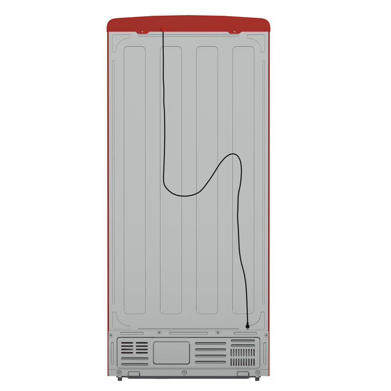 Forno Luigi 33" 18 cu.ft. Freestanding French Door Refrigerator in Red, Handle-Free Design, FFFFD1791-33RED
