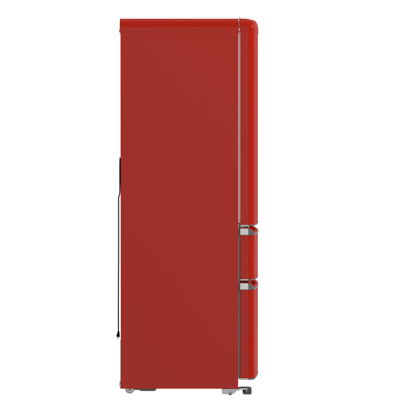 Forno Luigi 33" 18 cu.ft. Freestanding French Door Refrigerator in Red, Handle-Free Design, FFFFD1791-33RED