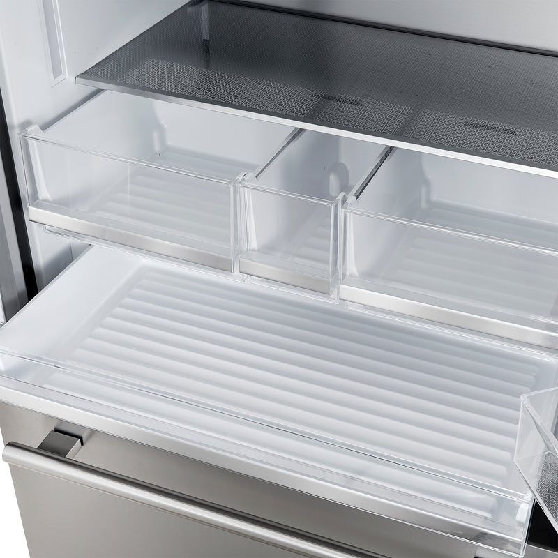 Forno Aosta 36" Freestanding French Door Refrigerator in Stainless Steel with 22.4 cu.ft., External Water Dispenser, Automatic Ice Maker, FFFFD1866-36SB