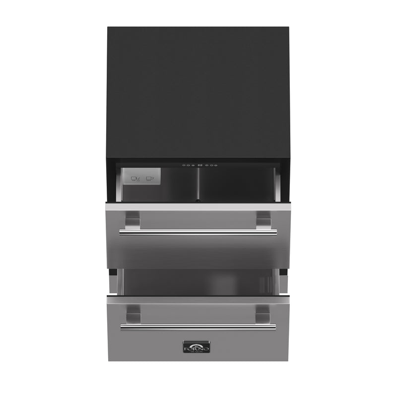 Forno Cosenza 24" Built-In Freezer Drawer in Stainless Steel, Ice Maker, Frost-Free, Indoor/Outdoor Rated, FDRBI1838-24S