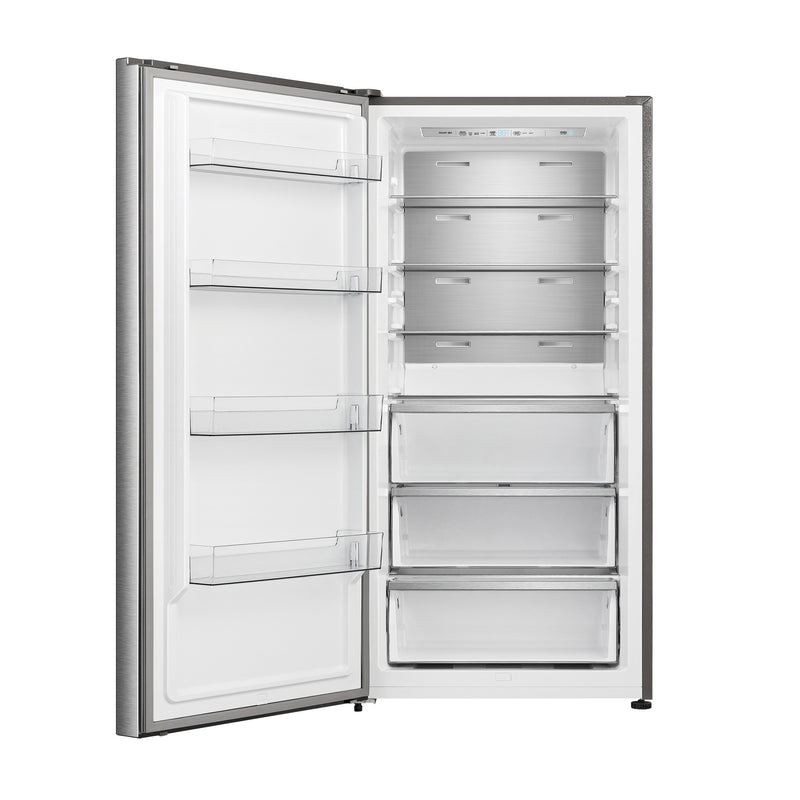 FORNO Maderno 28" Left Swing Convertible Freestanding Refrigerator/Freezer in Stainless Steel 13.6 cu.ft.