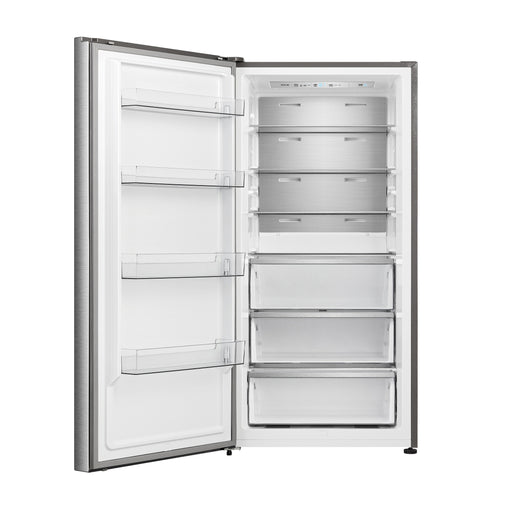 FORNO Maderno 28" Left Swing Convertible Freestanding Refrigerator/Freezer in Stainless Steel 13.6 cu.ft.