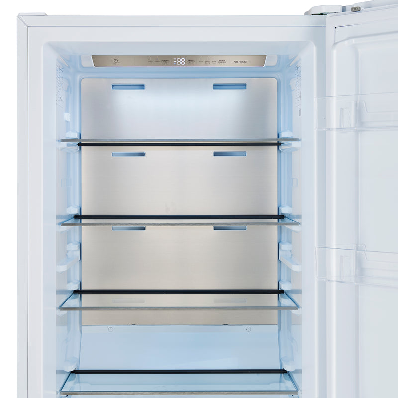 Forno Maderno 60" Freestanding Convertible Refrigerator/Freezer in White, 27.2 cu.ft. with Modern Trim and Antique Brass Handles  FFFFD1722-60MG-WHT