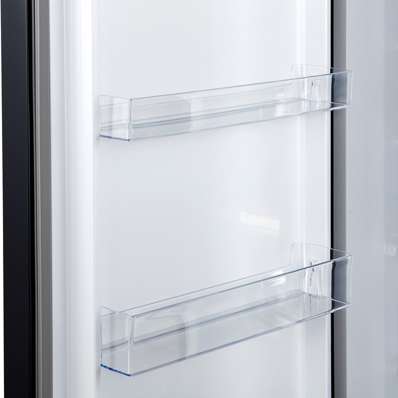 Forno Maderno 28" Convertible Upright Freezer/Refrigerator in Black, Dual-Zone Frost-Free, Antique Brass Handles, FFFFD1722-28BLK-LS