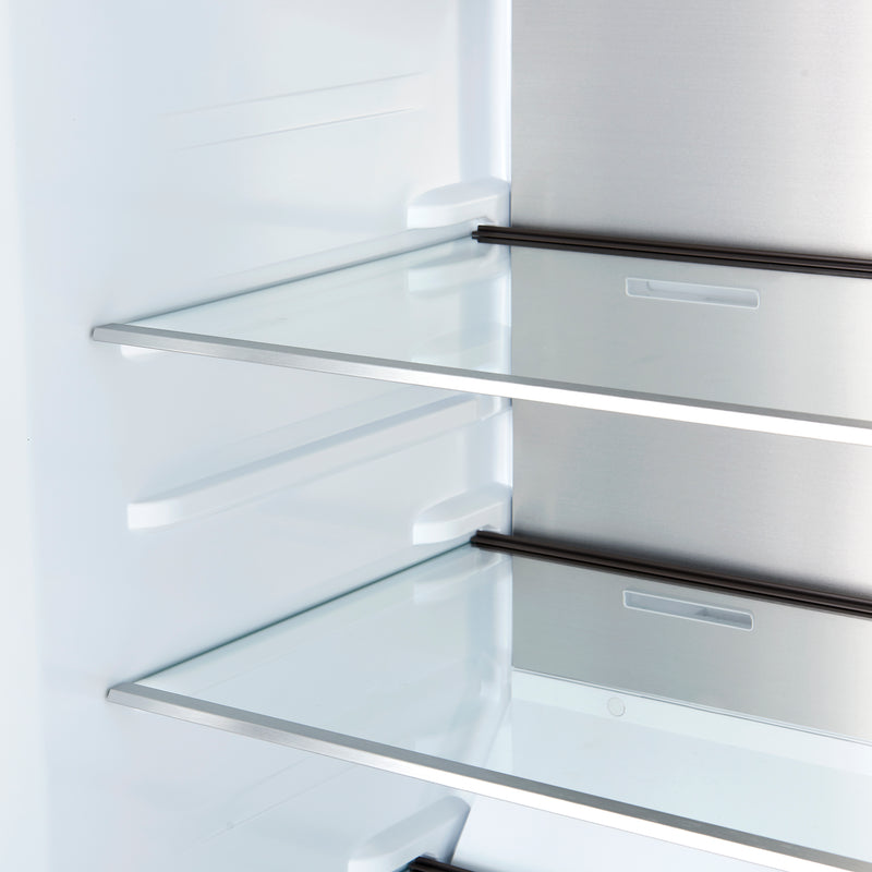 Forno Maderno 28" Convertible Upright Freezer/Refrigerator in Black, Dual-Zone Frost-Free, Antique Brass Handles, FFFFD1722-28BLK-LS