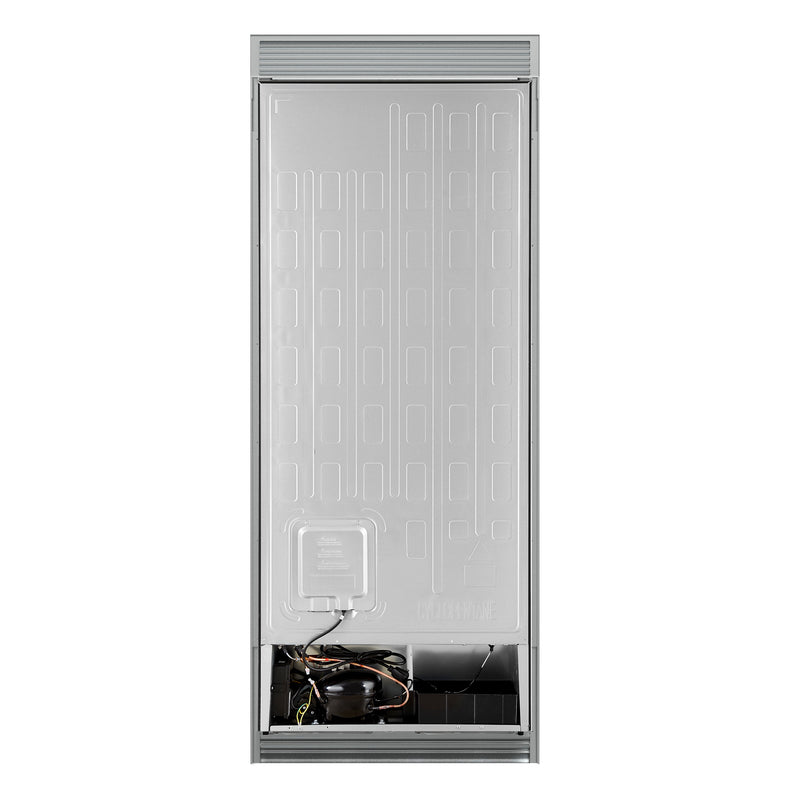 Forno Maderno 28" 13.6 cu.ft. Left Swing Built-In Convertible Refrigerator/Freezer in Black with Antique Brass Handle and Grill Trim, FFFFD1722-32LSG-BLK