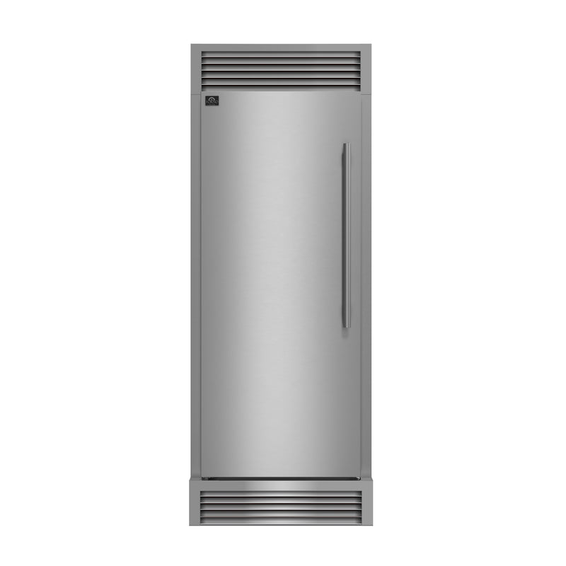 Forno Maderno 28" Built-In Convertible Refrigerator in Stainless Steel with 13.6 cu.ft., Decorative Grill, Left Swing Door, FFFFD1722-32LSG