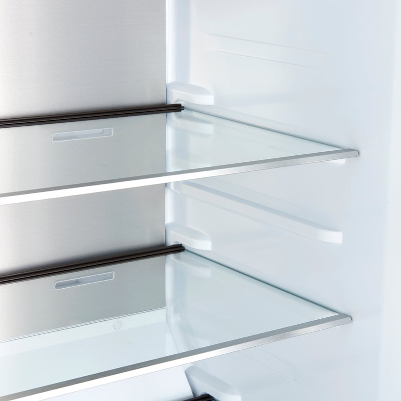 Forno Maderno 60" Freestanding French Door Refrigerator in Black, 27.2 Cu.Ft. Capacity with Modern Grille Trim and Antique Brass Handles, FFFFD1722-60SG-BLK