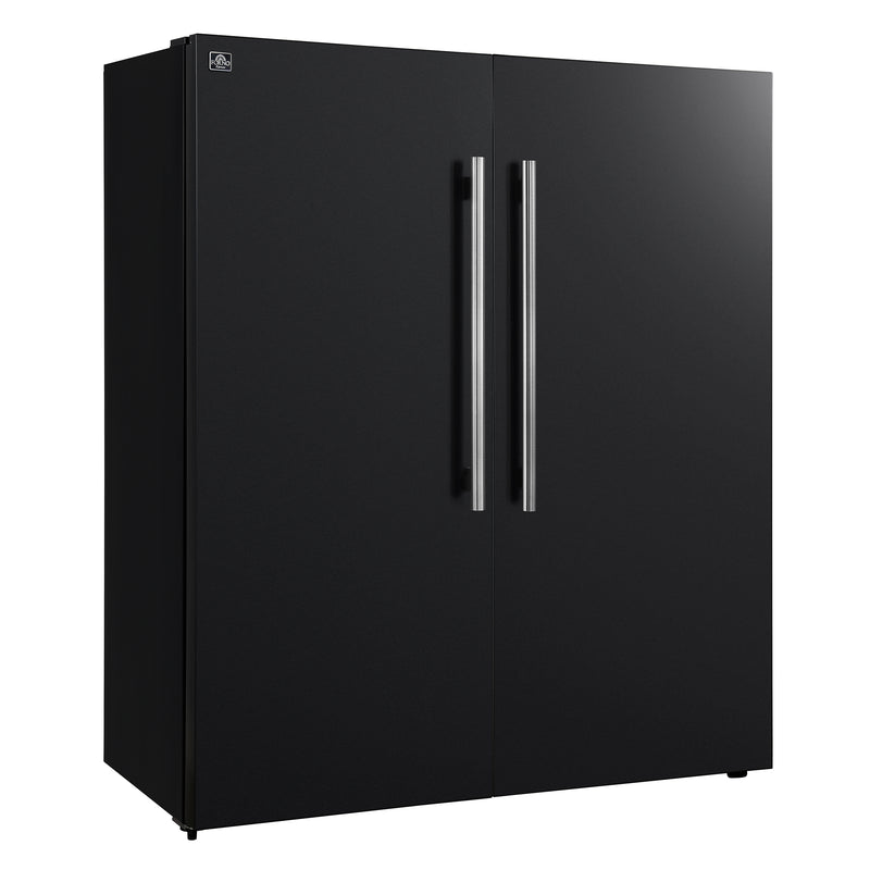 Forno Maderno 60" Freestanding Refrigerator/Freezer in Black, 27.2 Cu.Ft. Capacity with Modern Trim and Stainless Steel Handles, FFFFD1722-60MG-BLK