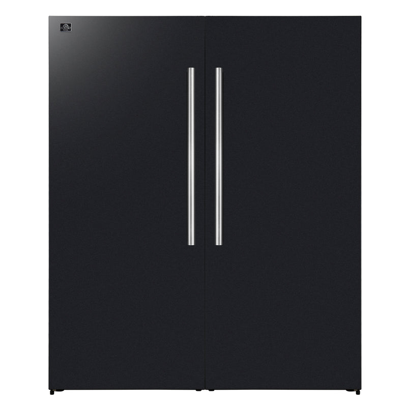 Forno Maderno 60" Freestanding Refrigerator/Freezer in Black, 27.2 Cu.Ft. Capacity with Modern Trim and Stainless Steel Handles, FFFFD1722-60MG-BLK