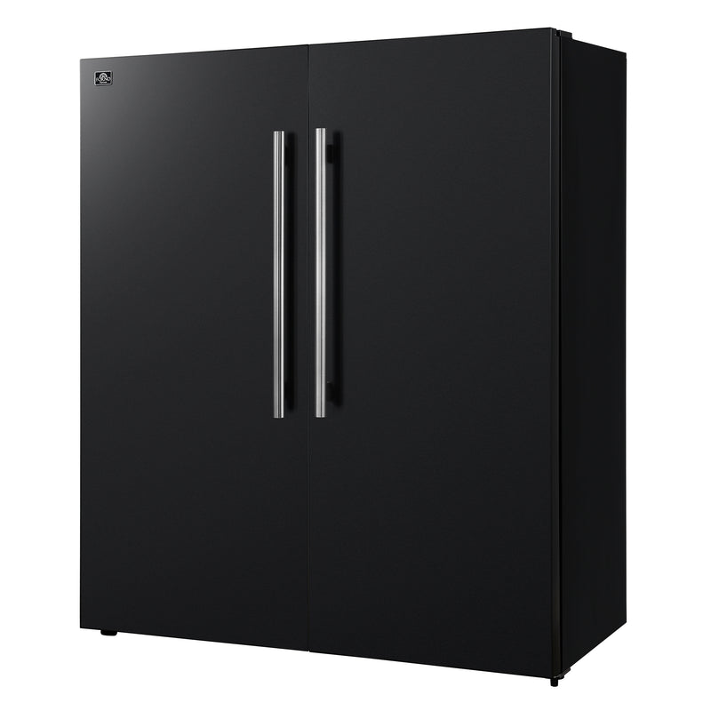Forno Maderno 60" Freestanding Refrigerator/Freezer in Black, 27.2 Cu.Ft. Capacity with Modern Trim and Stainless Steel Handles, FFFFD1722-60MG-BLK