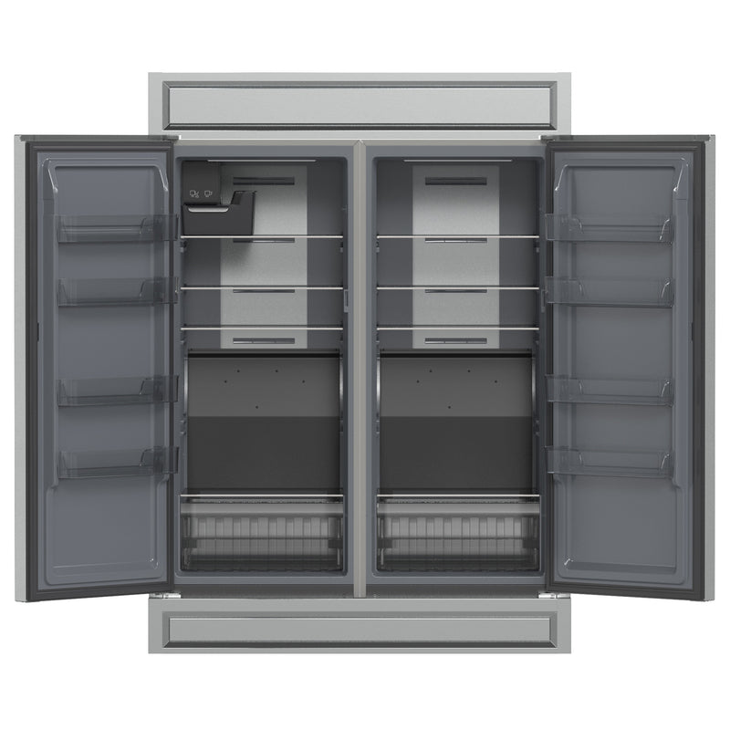 Forno Fortezza 60" Freestanding Convertible Refrigerator/Freezer in Stainless Steel with Trim Kit Total No Frost, Automatic Ice Maker, FFFFD1738-60MG