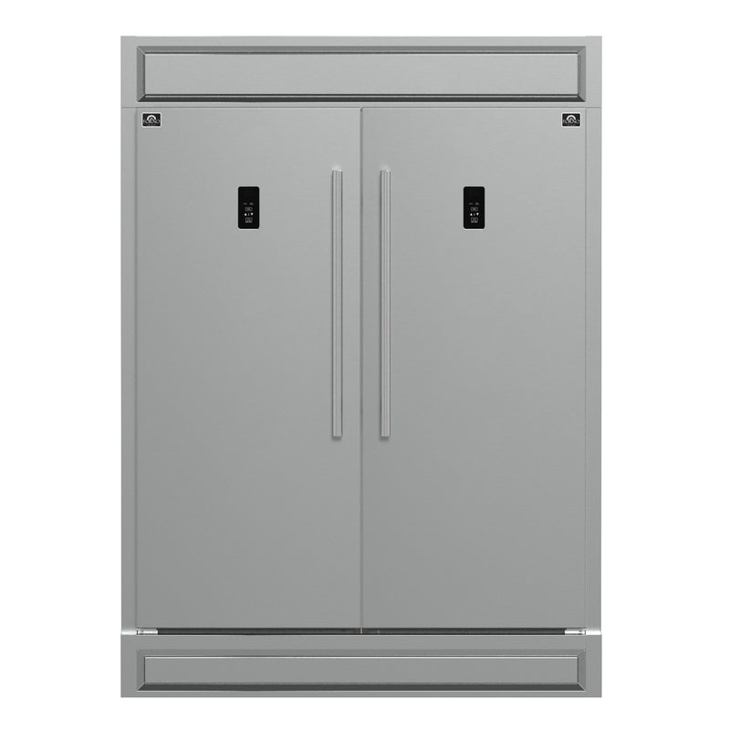 Forno Fortezza 60" Freestanding Convertible Refrigerator/Freezer in Stainless Steel with Trim Kit Total No Frost, Automatic Ice Maker, FFFFD1738-60MG