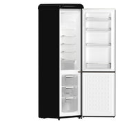 Forno Storico 22-Inch Retro bottom freezer Fridge in Black, 9 cu.ft, copper-tone handle