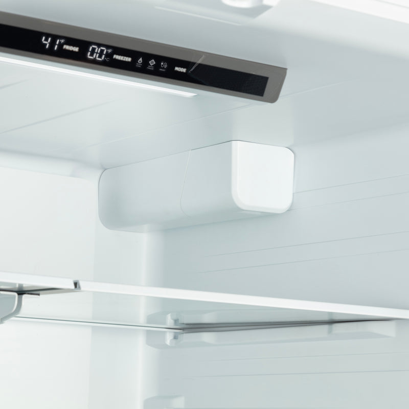 Forno Rivello 36" Freestanding French Door Refrigerator in Black with Internal Water Dispenser with Stainless Steel Handles, FFFFD1783-36BLK