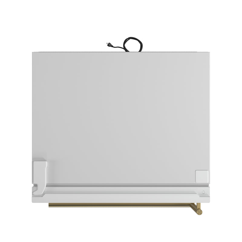 Forno Milano Espresso 31" Freestanding Bottom Freezer Refrigerator in White, 17.2 cu. ft., Ice Maker, with Stainless Steel Handles, Left Hinge, FFFFD1786-31WHT