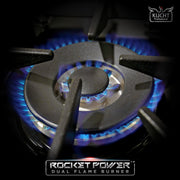 Kucht Professional 48" 6.7 cu ft. Propane Gas Range with Blue Door and Silver Knobs, KNG481/LP-B