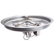 HPC Fire Inspired Round Bowl Inserts 120VAC Natural Gas with heavy-duty stainless steel burner, ignition system, and weather-resistant design.