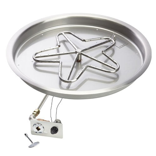 HPC Fire Inspired Round Bowl Inserts Natural Gas with stainless steel burner, control panel, and durable round design for outdoor fire pits