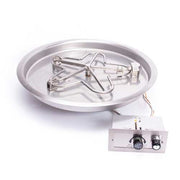 HPC Fire Inspired Round Bowl Inserts Natural Gas with stainless steel burner and control panel for durable outdoor fire pits.