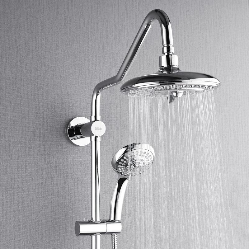 Forno Acqua Chrome AcquaSPA Shower System with 6-Function Rain Shower Head, 3 Body Jets, 5-Function Handheld, SC32CP-C2